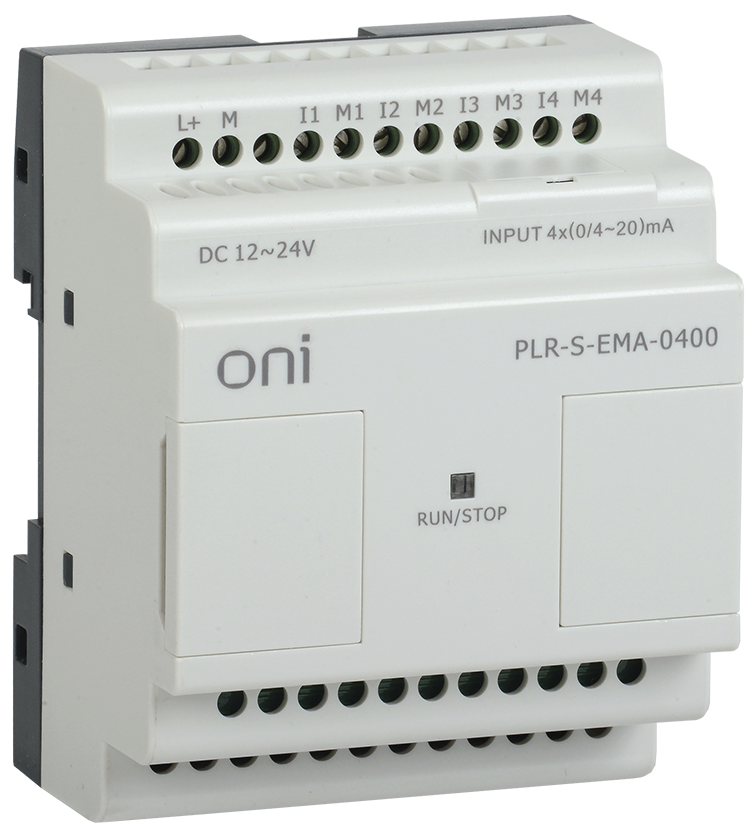 Логическое реле PLR-S. Модуль расширения 4 каналами аналогового входа (0/4..20мА) серии ONI. Напряжение питания 12-24 В DC