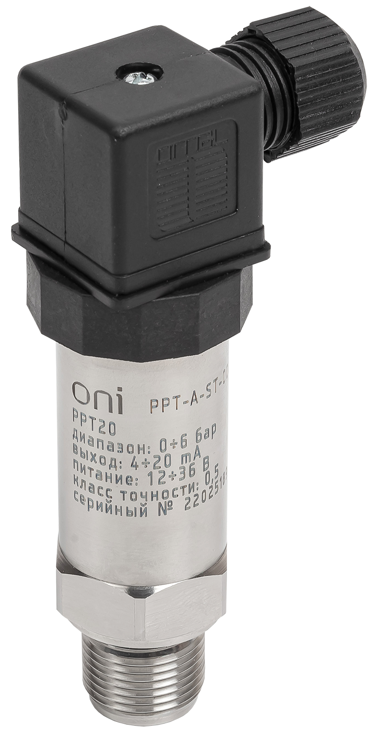 Преобразователь абсолютного давления PPT20 0,5% 0-6Бар 4-20мА M20 DIN43650 ONI
