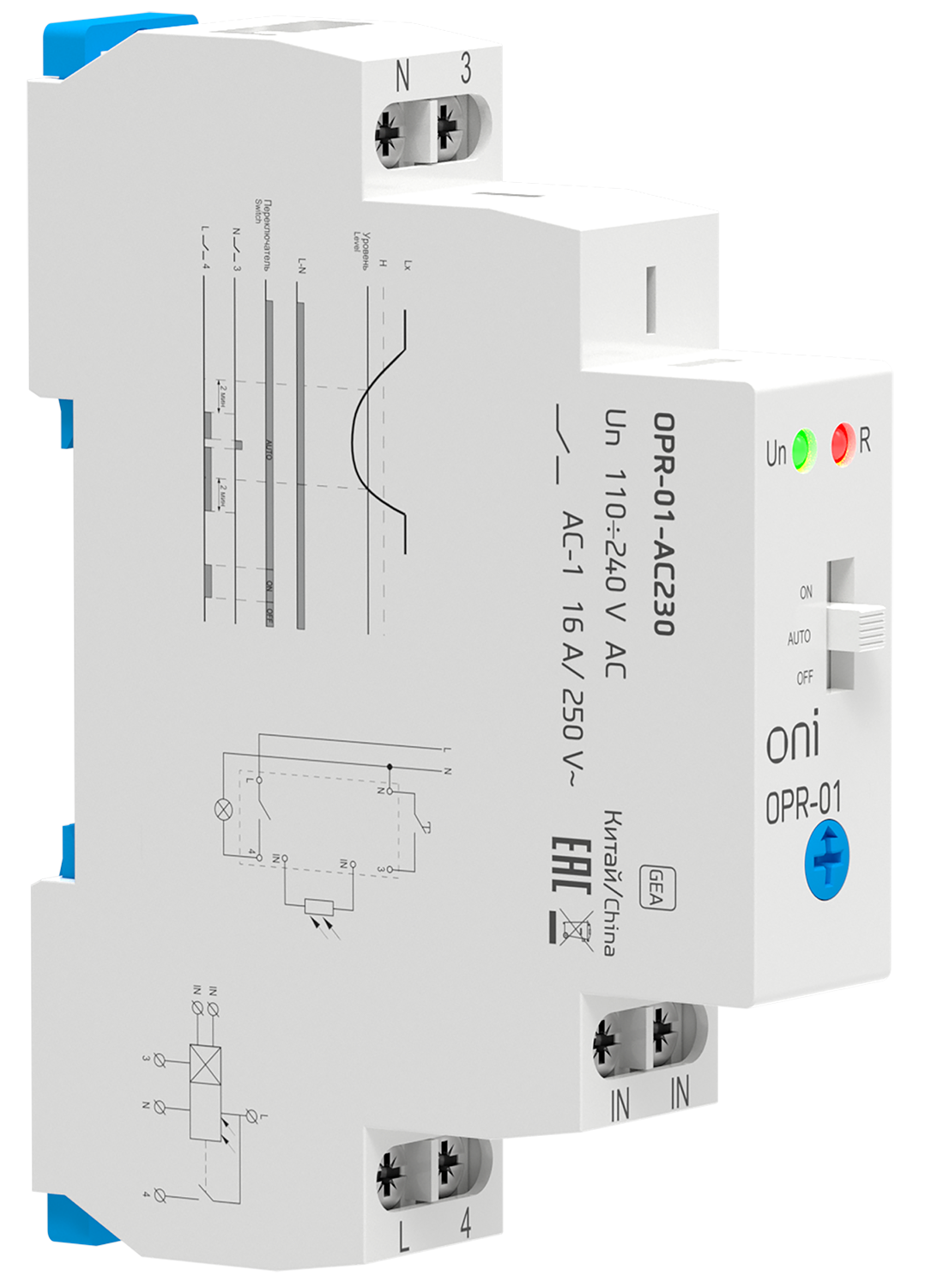 Фотореле OPR-01 с выносным датчиком 1 контакт 230В АС ONI