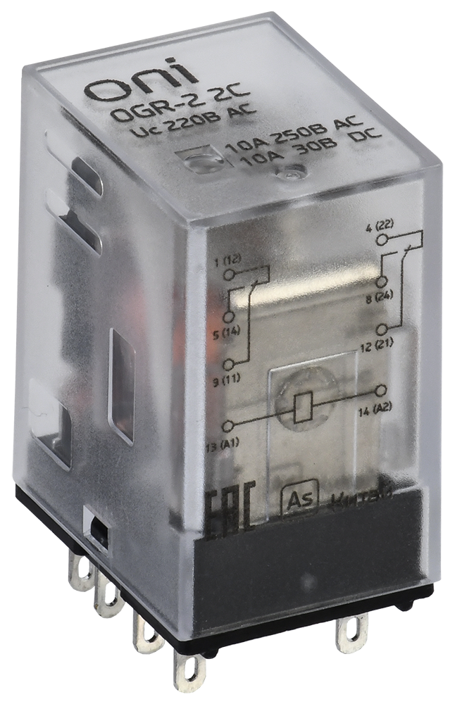 Реле общего назначения OGR-2 2C 220В AC ONI