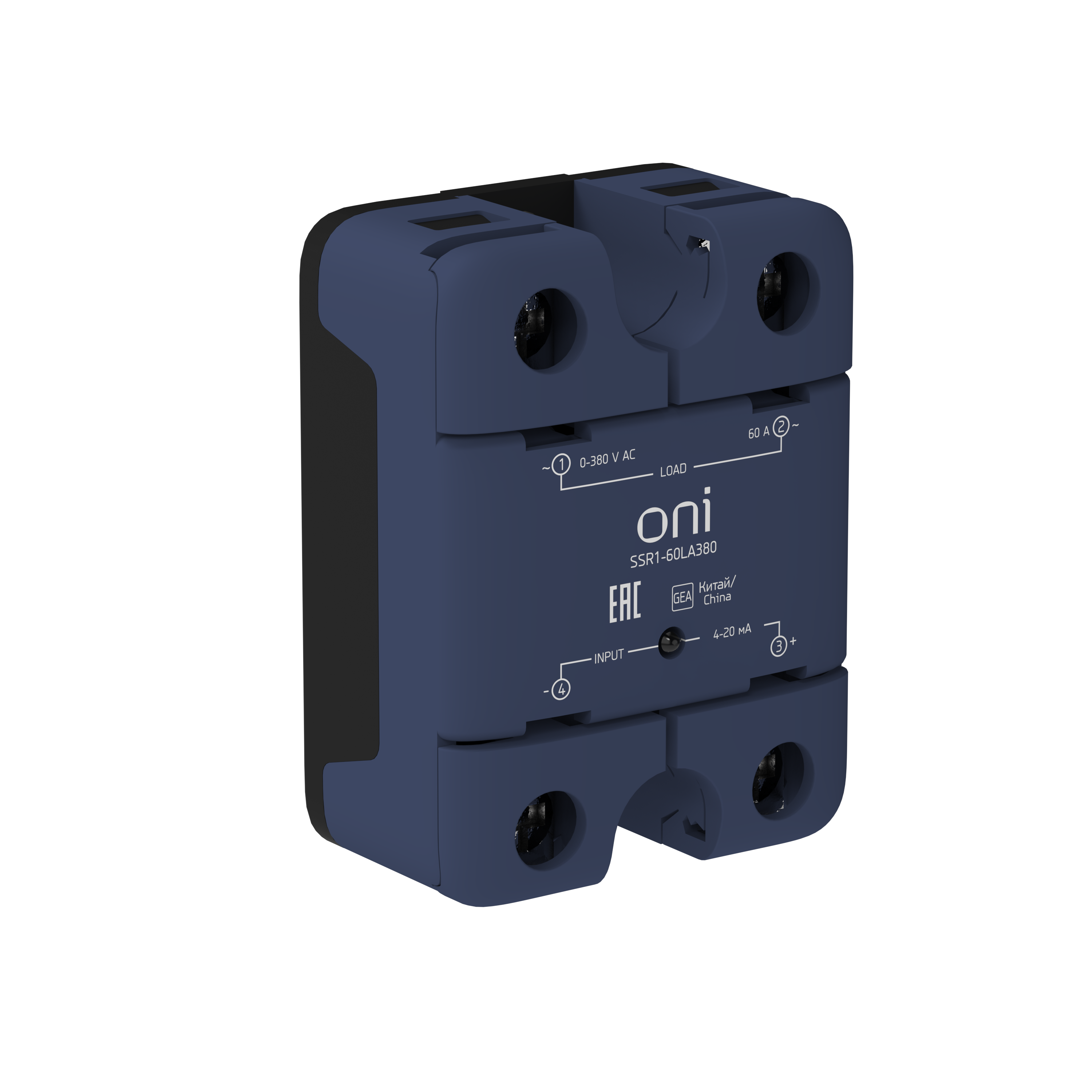 Реле твердотельное SSR1 60А 4-20мА 0-380В AC ONI