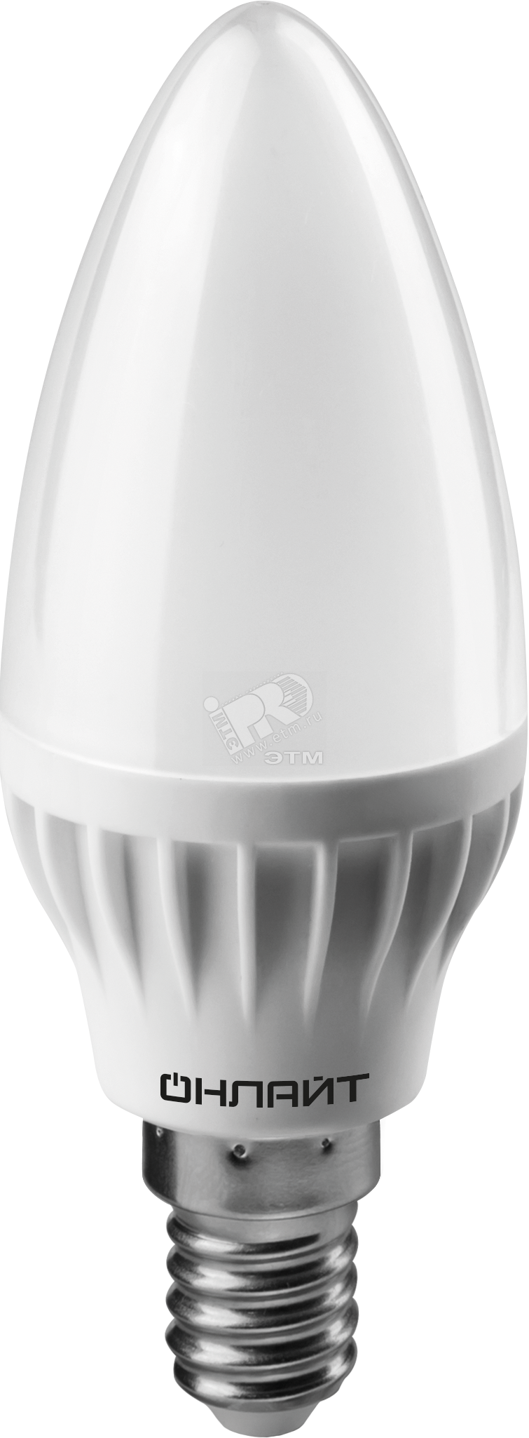 Лампа светодиодная LED 8вт E14 теплый матовая свеча