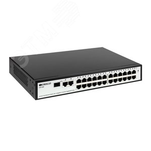 Коммутатор управляемый L2 24 портов RJ45 10/100 Мб/с, 1хGbE/SFP, 1хGbE