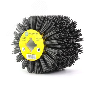 Щетка валик Д110x100x19, ворс полимер абразив P46 по дереву для щеточных шлиф машин с валом Д19+4 (6-081)
