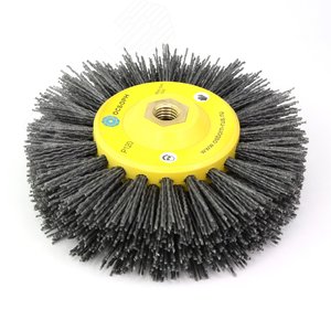 Щетка дисковая Д150x40xM14, ворс полимер абразив P120 по дереву для УПМ УШМ (болгарка) (6-013)