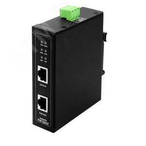 Инжектор PoE 2хRJ45 10/100/1000 Мб/с, 802.3af/at, до 30 Вт, 6кВ, DC 48В