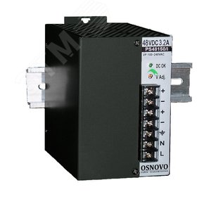 Блок питания промышленный. 1 выход DC48V, 3.2A (150W). Диапазон входных напряжений AC100-240V. КПД 83%.