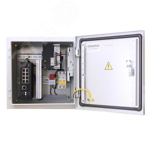 Узел коммутационный 8хPoE, 1хRJ45, 2хSFP, 240 Вт, IP66, 300х300х210 мм