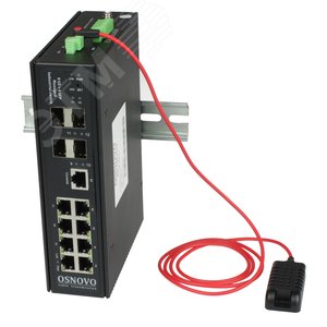 Коммутатор управляемый L2 12 портов, 8хRJ45 10/100/1000 Мб/с, 4хSFP