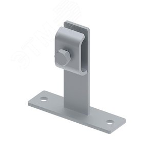 Держатель для круглых проводников, исполнение с монтажной пластиной, L-60. Материал - горячеоцинкованная сталь.