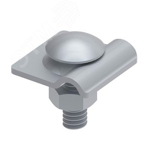 Зажим крепежный для соединения прутка 6-10 мм с элементами конструкций. Монтаж с помощью болта с плоской головкой M10 x 35. Материал - горячеоцинкован