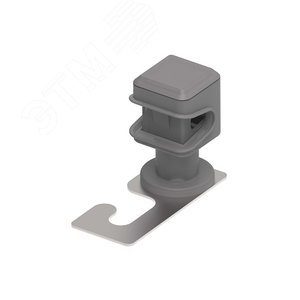 Держатель круглого проводника для установки на коньке и  скате кровле. Материал - пластик.