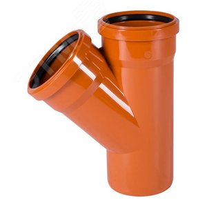 Тройник двухраструбный 45 градусов 110 для наружной канализации