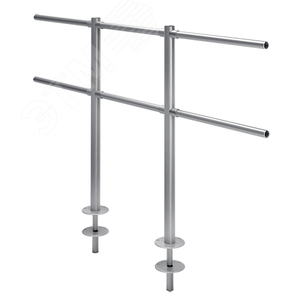 Стойка ограждения съемная L-образная с 2-мя полупетлями под поворотную створку или секцию и 2 муфты справа