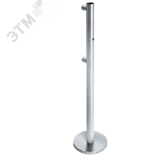 Стойка ограждения передвижная односторонняя с отверстием под фиксатор, 2 муфты и отверсие слева