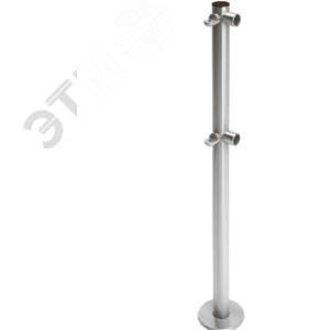 Стойка ограждения L-образная с 2-мя полупетлями под поворотную створку или секцию и 2 муфты справа