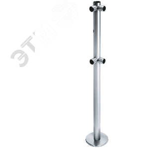 Стойка ограждения L-образная с отверстием под фиксатор 2 муфты, 2 муфты слева