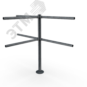 Стойка ограждения i-образная с 2-мя полупетлями под поворотную створку или секцию, 2 муфты (антик серебро, черный)