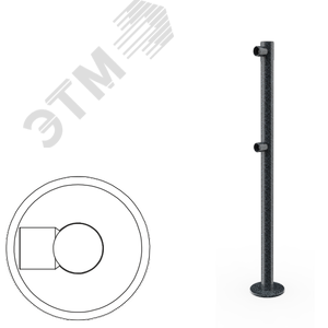 Стойка ограждения односторонняя (антик серебро, черный)