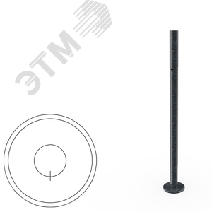 Стойка ограждения базовая с отверстием под фиксатор (антик серебро, черный)