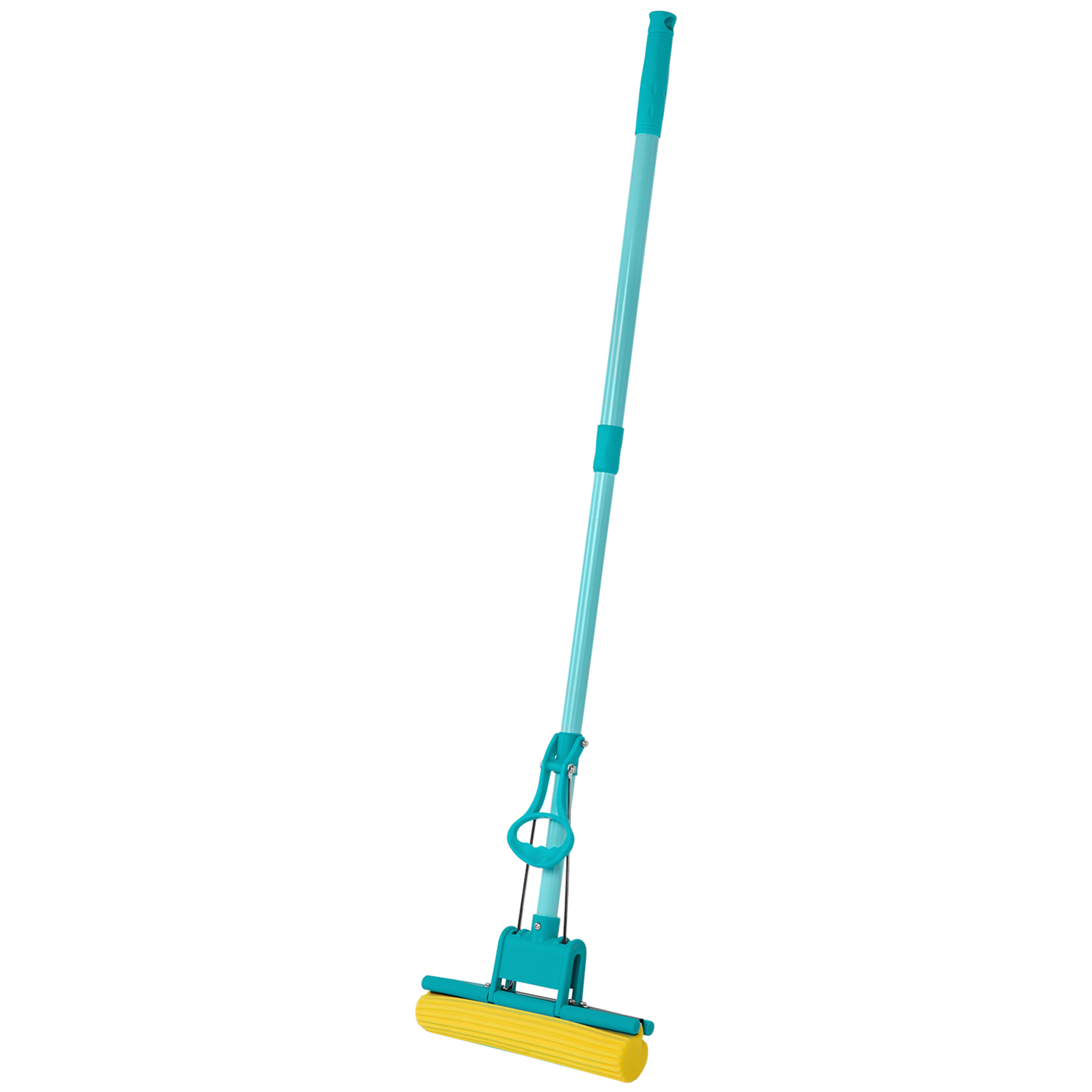 Швабра отжимная, 110 см, губка PVA 26х5,5х6 см, телескопическая рукоятка, бирюзовая, Home Palisad