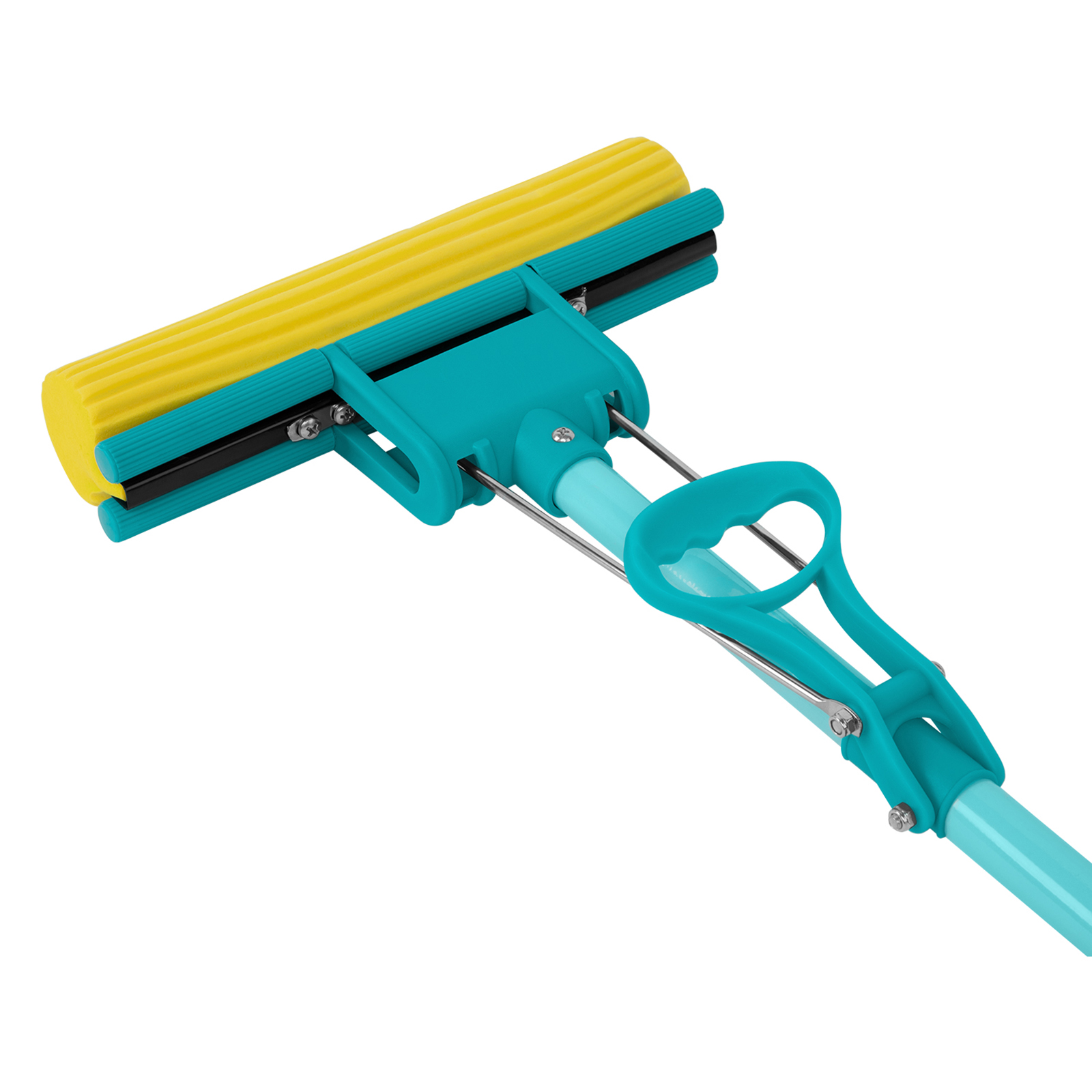 Швабра отжимная, 110 см, губка PVA 26х5,5х6 см, телескопическая рукоятка, бирюзовая, Home Palisad