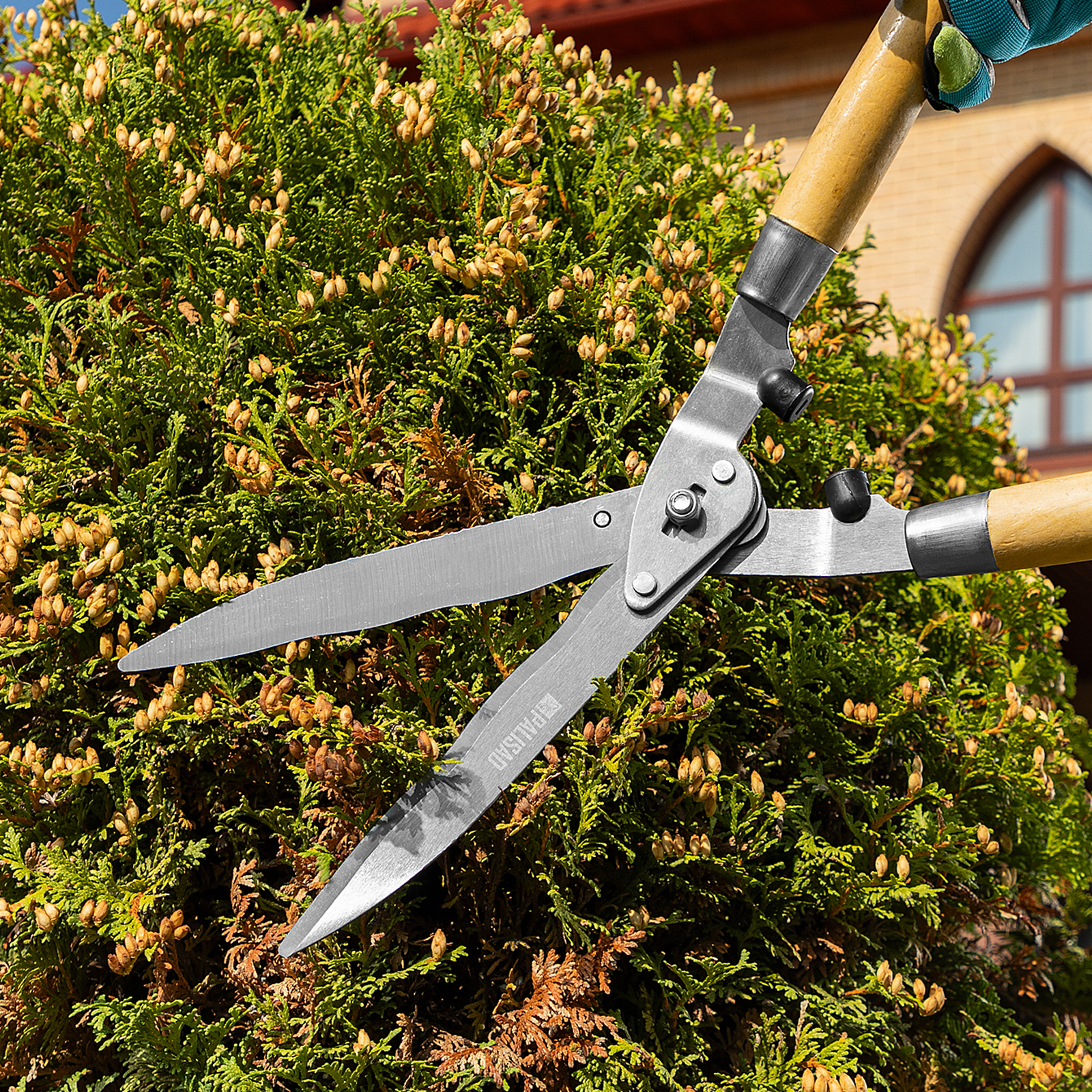 Кусторез, 520 мм, волнистые лезвия, деревянные рукоятки, Palisad