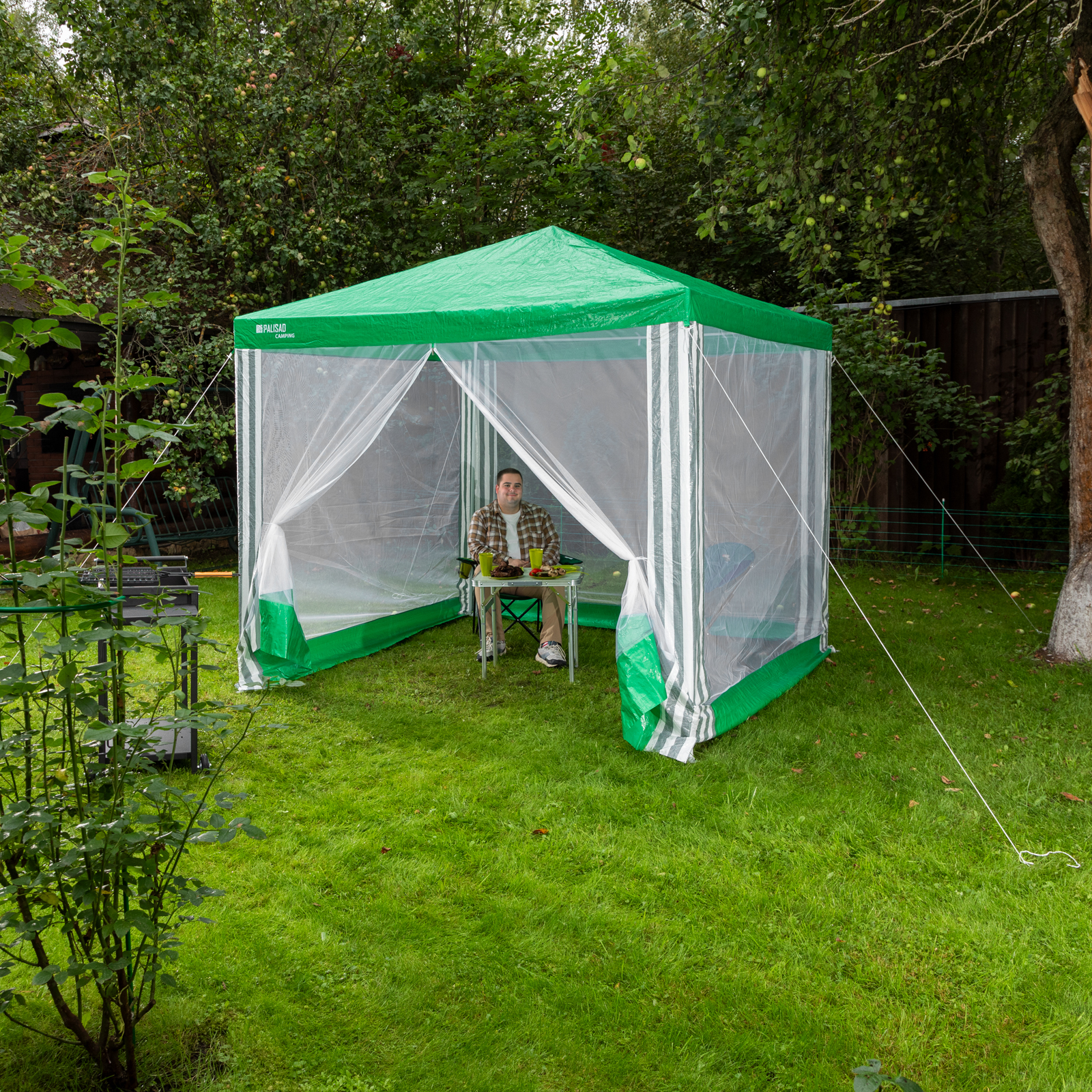 Тент садовый с москитной сеткой, 2.5 х 2.5/2.4, Camping Palisad