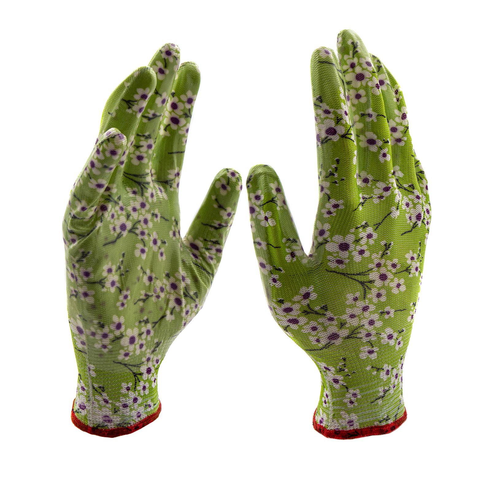 Перчатки садовые из полиэстера с нитрильным обливом, MIX цветов, M Palisad