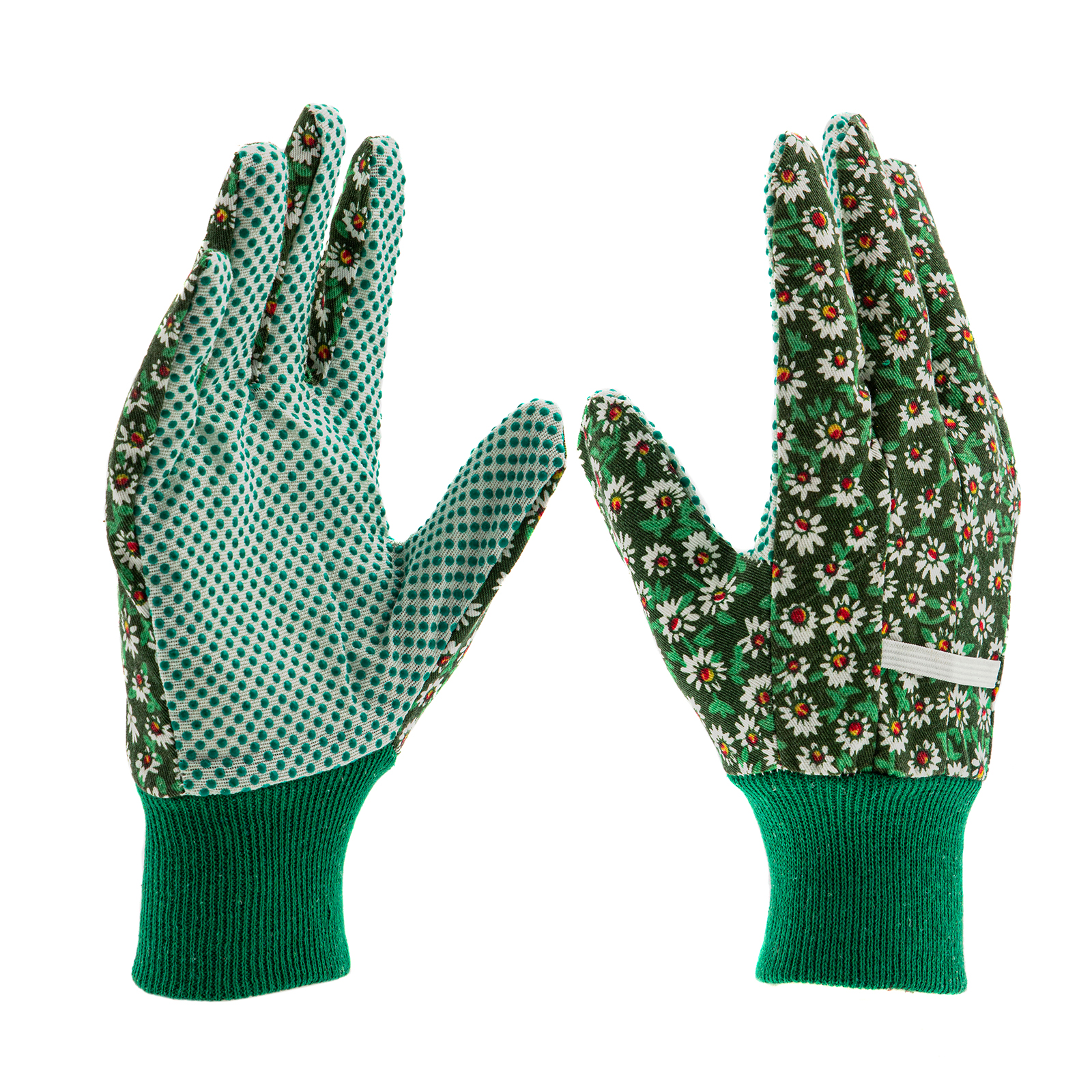 Перчатки садовые х/б ткань с ПВХ точкой, манжет, S Palisad