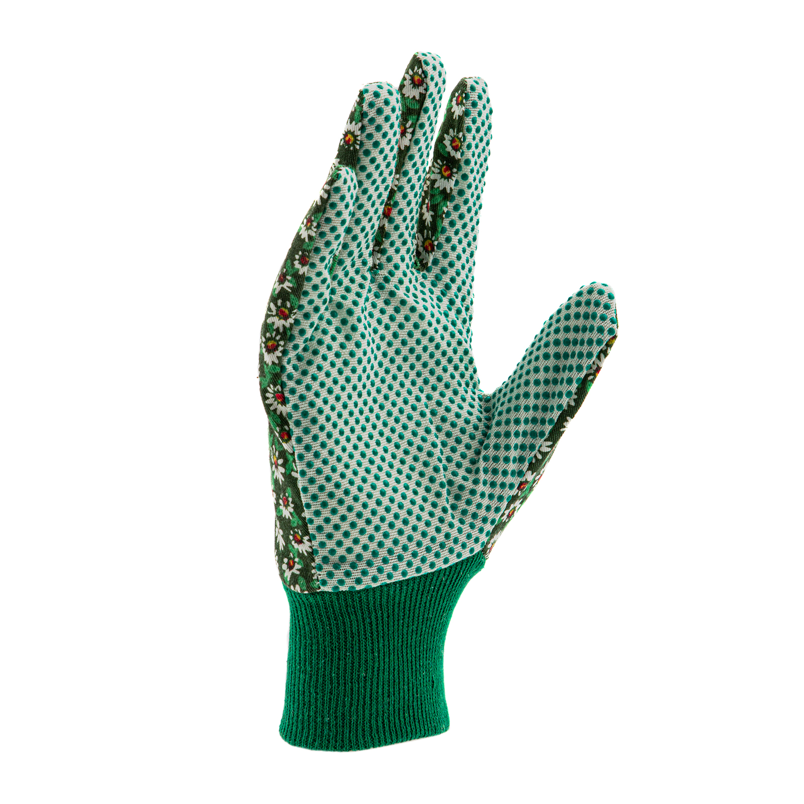 Перчатки садовые х/б ткань с ПВХ точкой, манжет, S Palisad