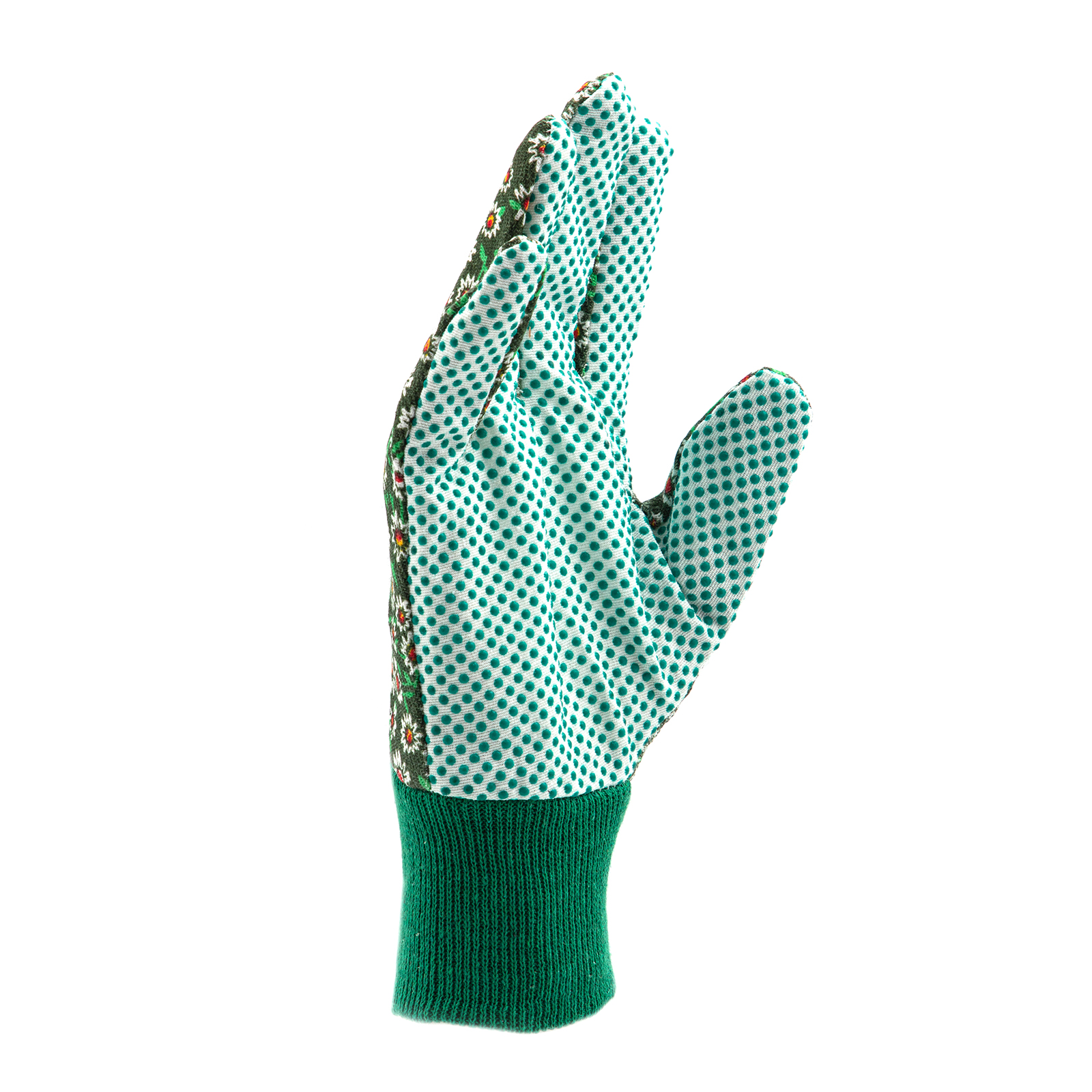 Перчатки садовые х/б ткань с ПВХ точкой, манжет, L Palisad