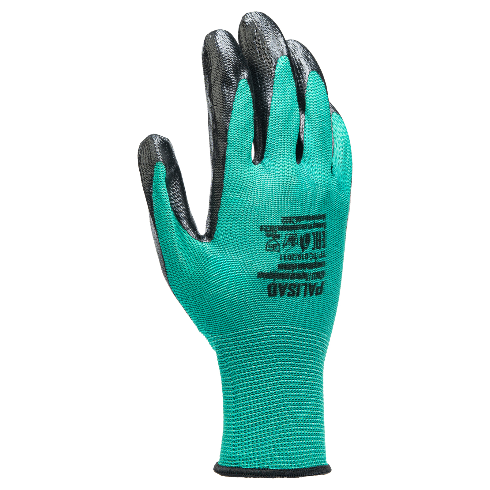 Перчатки полиэфирные с черным нитрильным покрытием, размер 9, 13 класс вязки Palisad