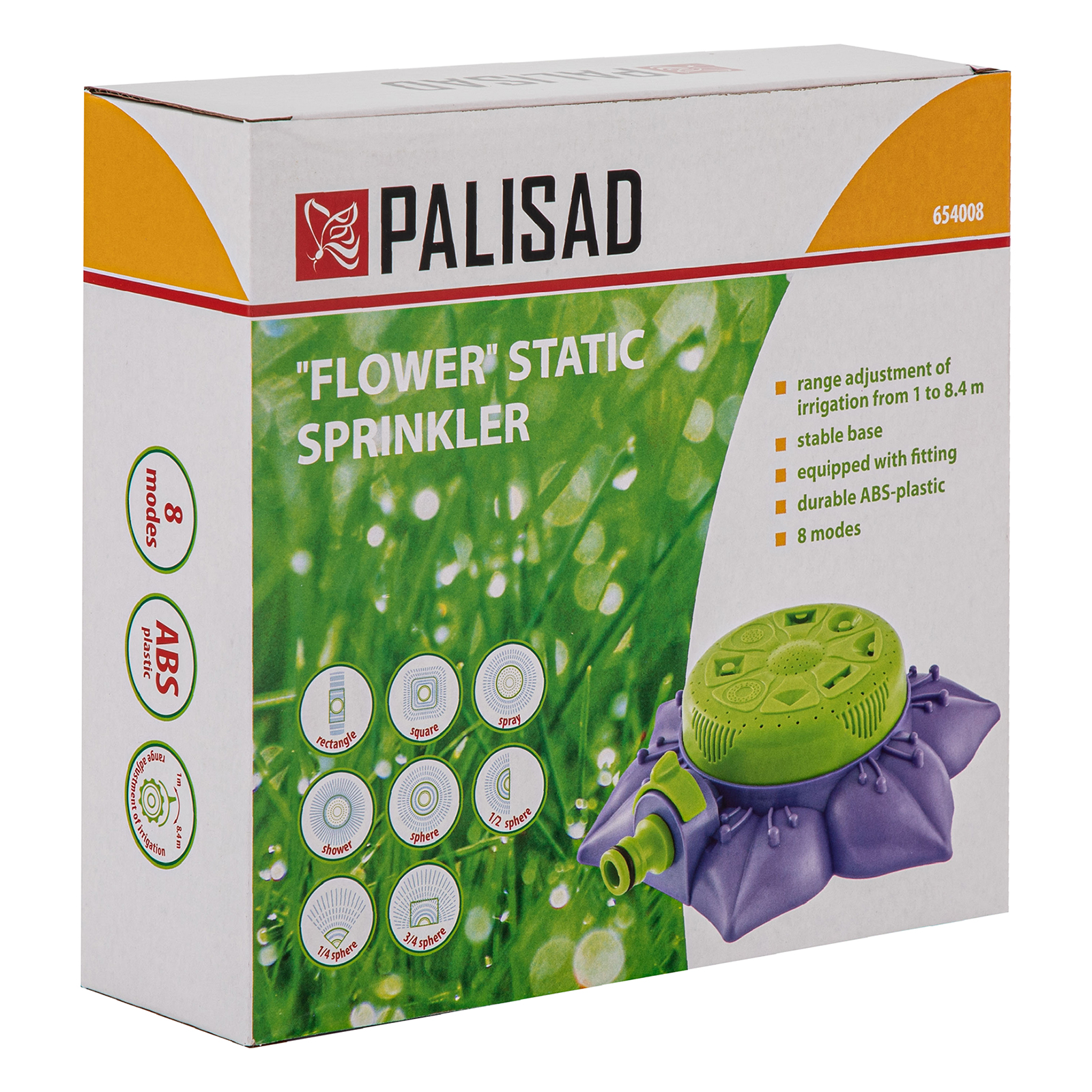 Распылитель-дождеватель, 8 режимов, на подставке, с регулировкой Palisad