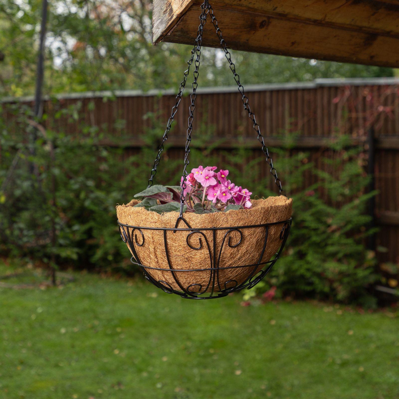 Кашпо подвесное с декором, с кокосовой корзиной, диаметр, 30 см Palisad