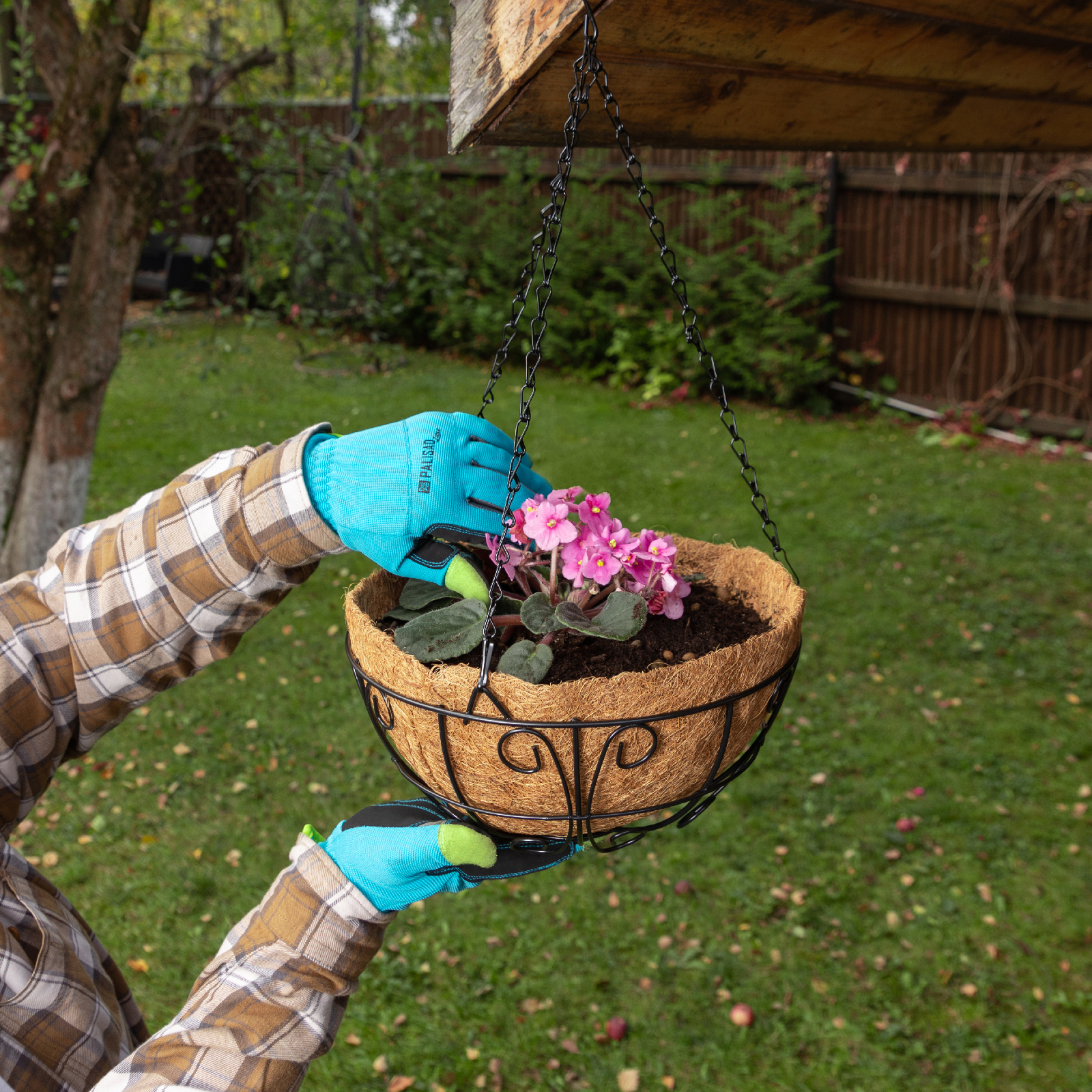 Кашпо подвесное с декором, с кокосовой корзиной, диаметр, 30 см Palisad