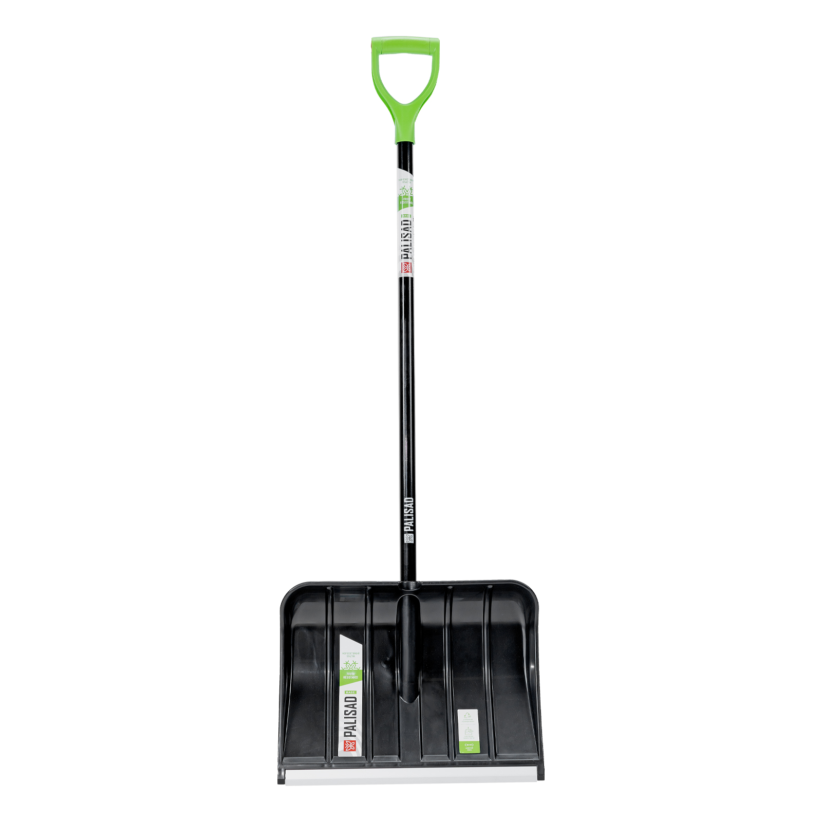 Лопата для уборки снега, полипропилен, 455х345х1330 мм, алюминиевый черенок, BASE Palisad