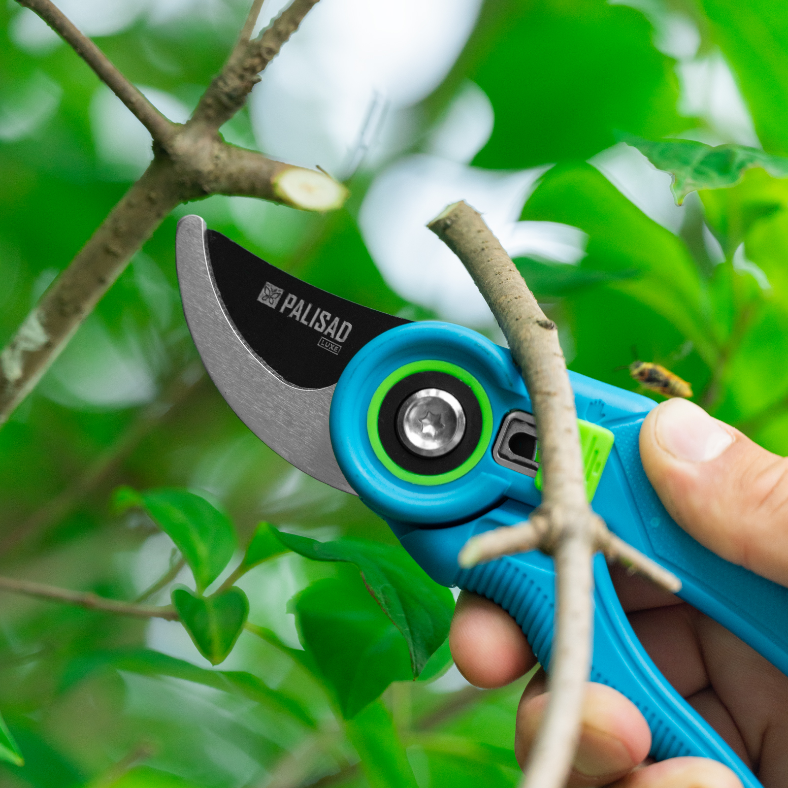 Секатор прямого реза, 210 мм, регулировка захвата, пластиковые рукоятки, LUXE Palisad