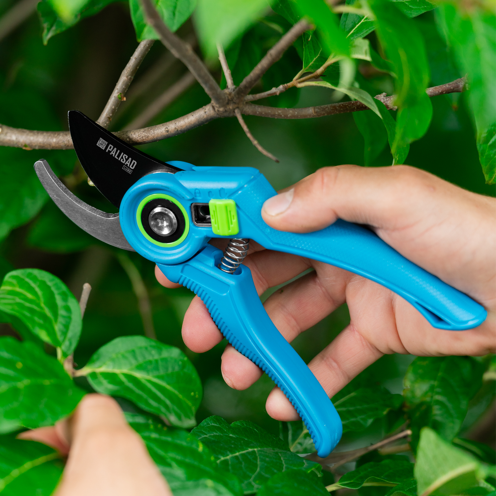 Секатор прямого реза, 210 мм, регулировка захвата, пластиковые рукоятки, LUXE Palisad