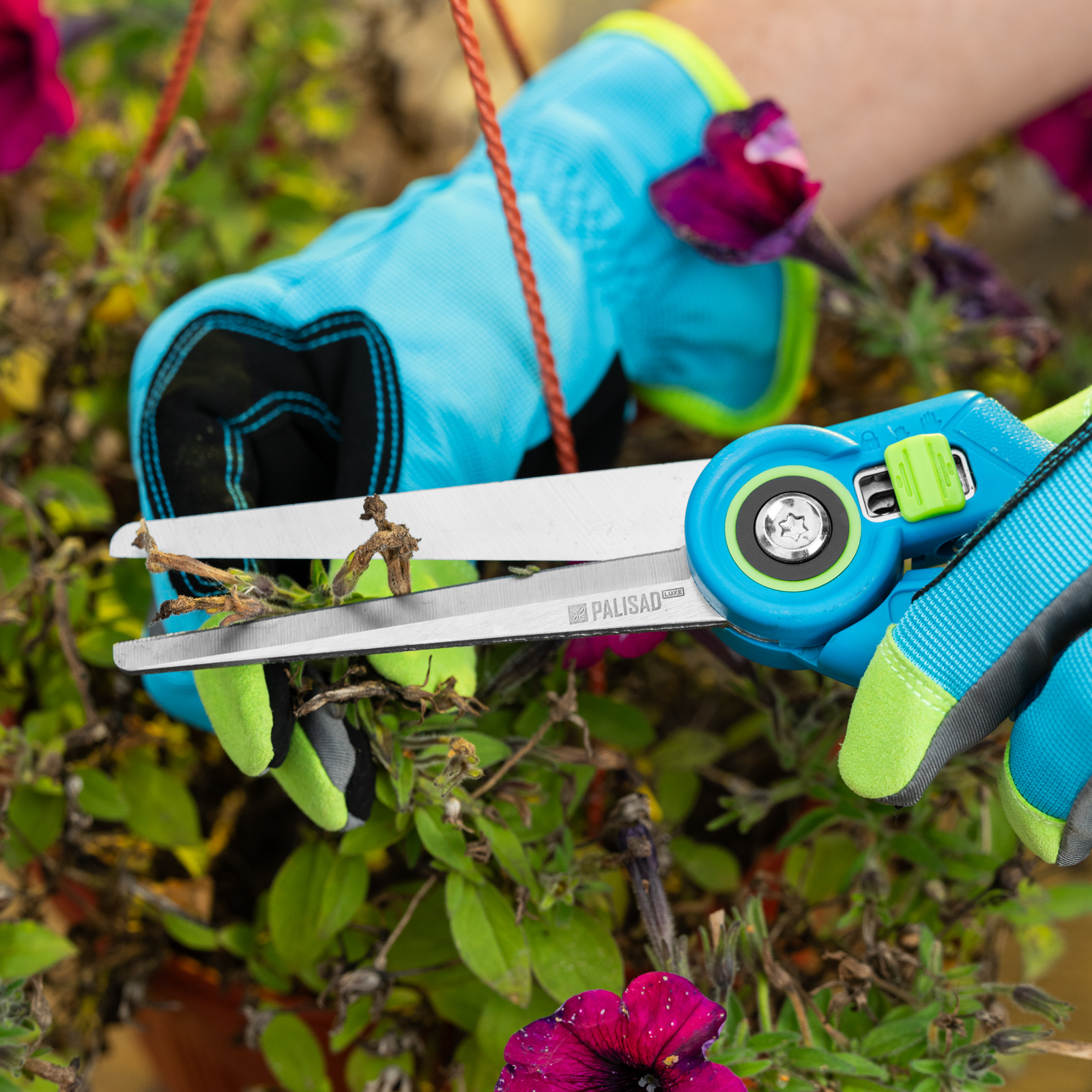 Секатор цветочный, удлиненный, 275 мм, регулировка захвата, пластиковые рукоятки, LUXE Palisad