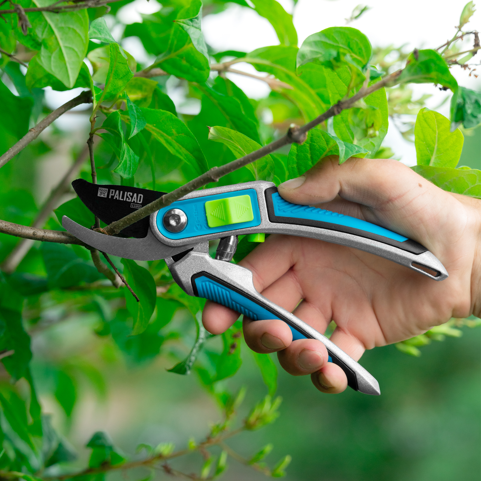 Секатор прямого реза, 215 мм, регулировка захвата, трехкомпонентные рукоятки, LUXE Palisad