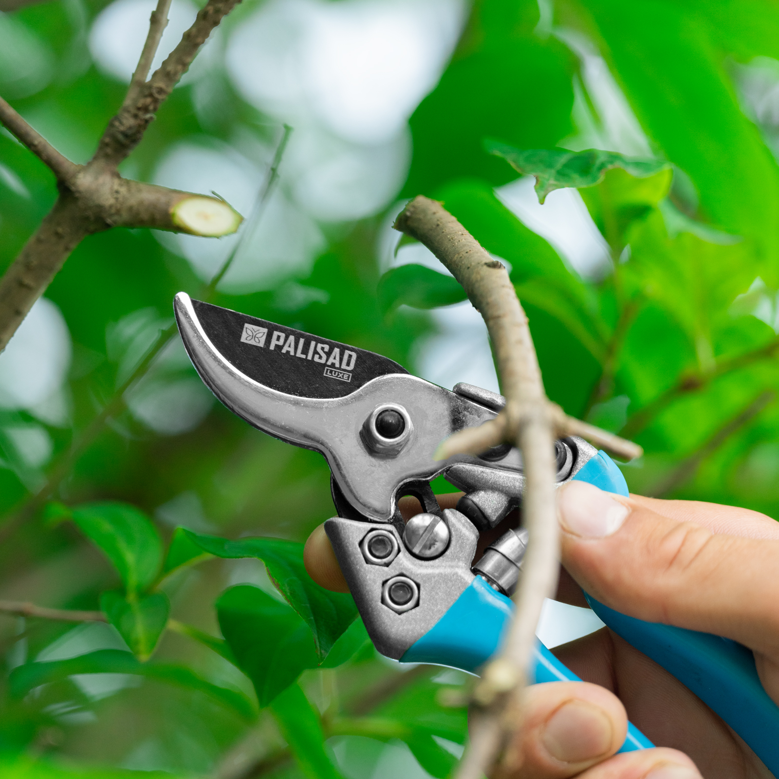 Секатор прямого реза, 190 мм, алюминиевые обрезиненые рукоятки, LUXE Palisad
