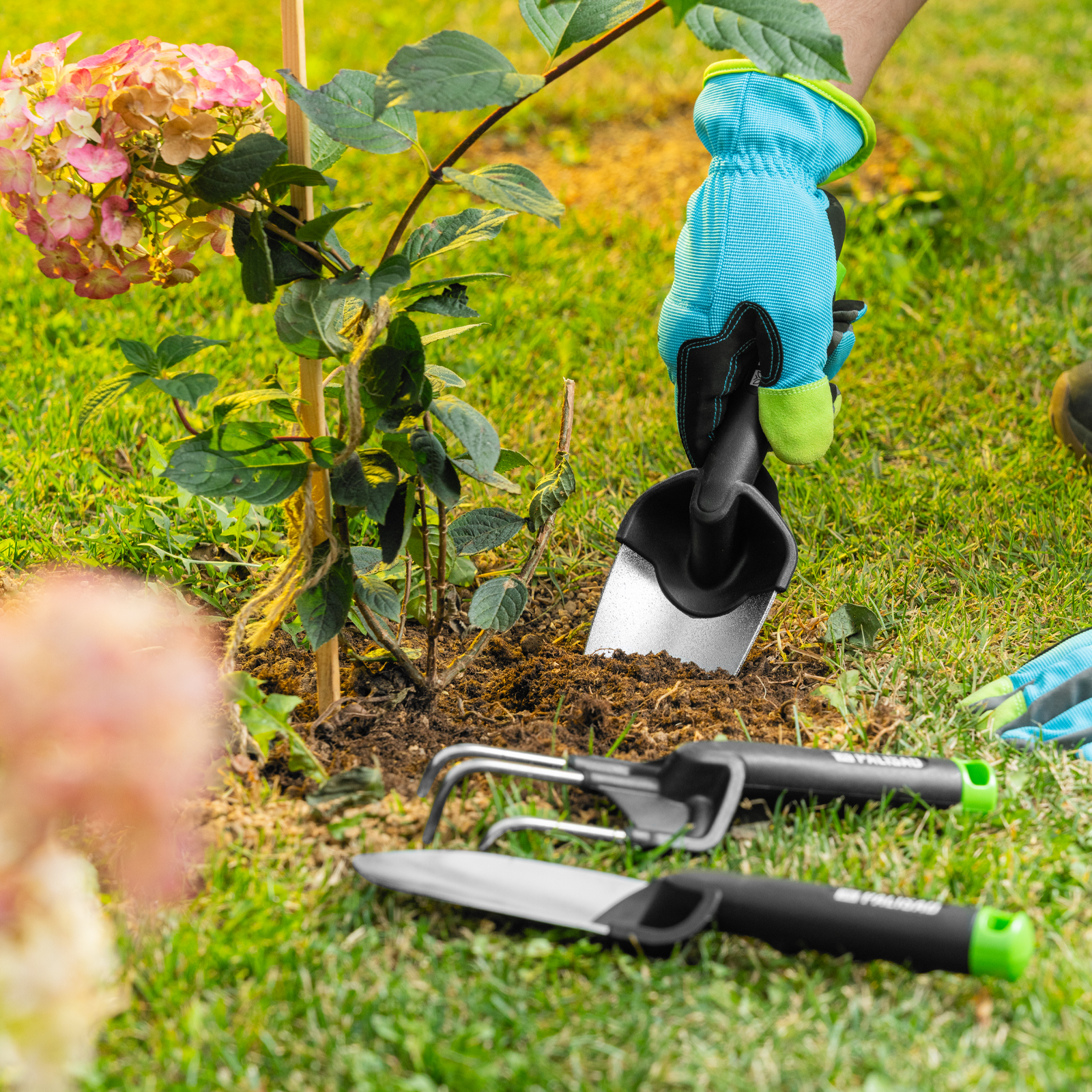 Набор садового инструмента, стальной, полипропиленовые рукоятки, 3 предмета, BASE Palisad