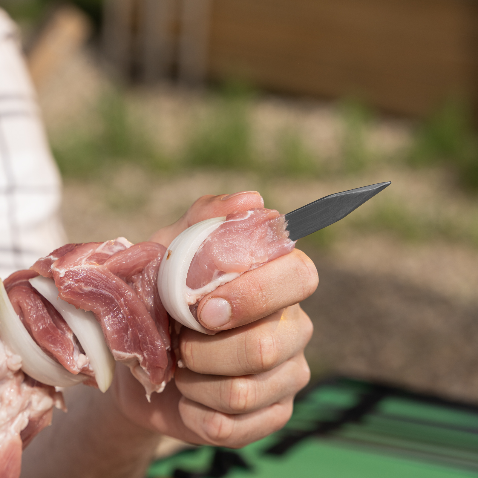 Шампур плоский, 650х10х2,5 мм, с деревянной рукояткой, нерж. сталь, Camping// Palisad