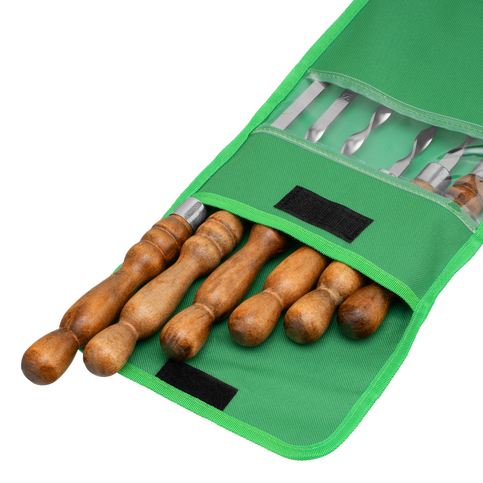 Набор шампуров плоских, 650 мм, с деревянной рукояткой, в чехле, 6 шт., Camping// Palisad