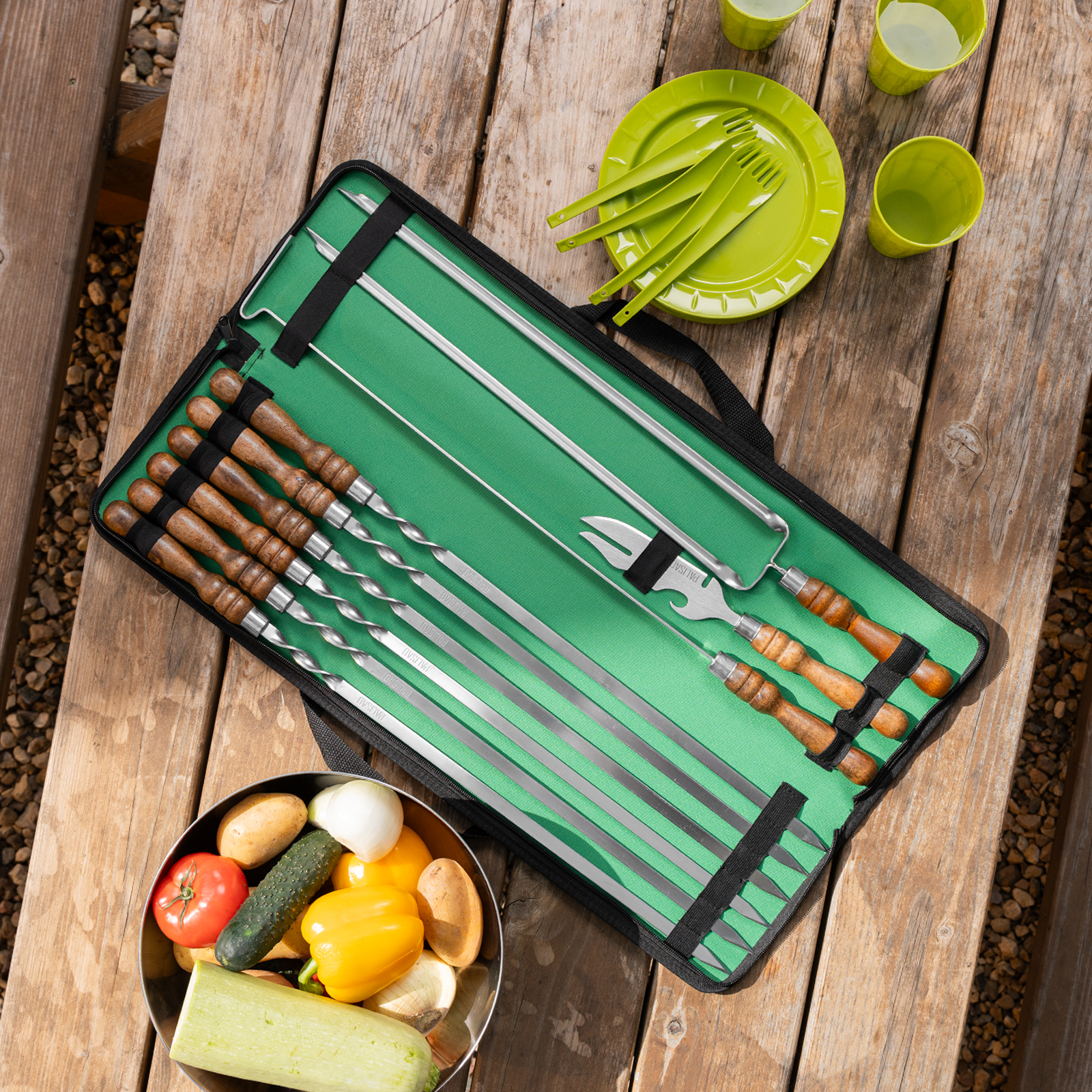 Набор шашлычный 9 предметов в сумке, Camping// Palisad