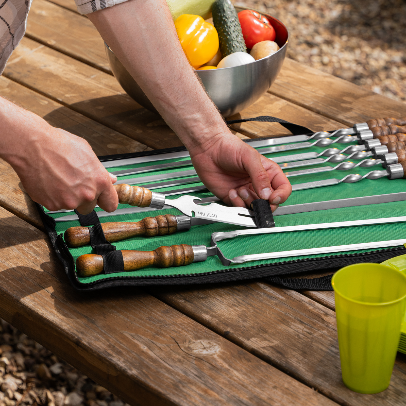 Набор шашлычный 9 предметов в сумке, Camping// Palisad