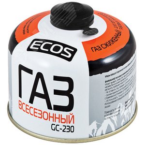 Газ всесезонный т.м. ECOS в баллоне, GC-230 (резьбовой EPI-GAS, 230 г, Корея)