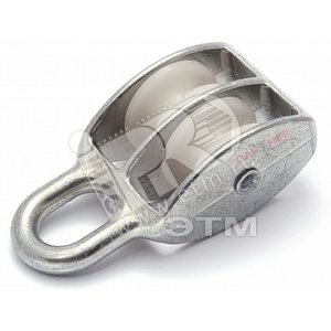 Блок для троса двойной 20мм нейлоновый шкив (трос 6мм) оцинкованный