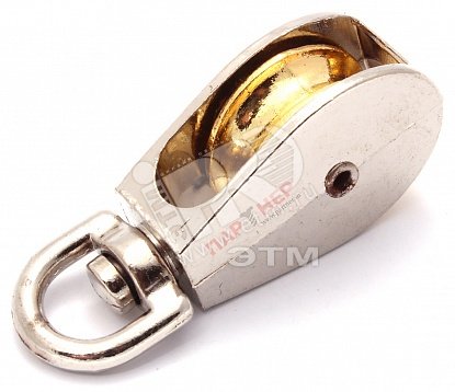 Блок для троса одинарный 25мм металлический шкив (трос 7мм) оцинкованный